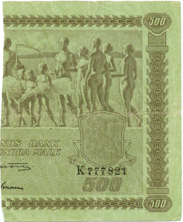 500 Markkaa 1922 Litt.C K777821 kl.4